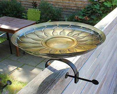 Achla African Daisy Bird Bath With Over Rail Bracket 3 Achla African Daisy Bird Bath With Over Rail Bracket