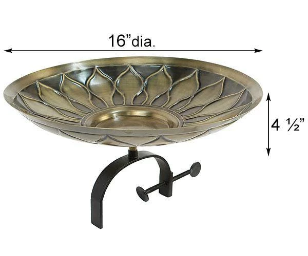 Achla African Daisy Bird Bath With Over Rail Bracket 6 Achla African Daisy Bird Bath With Over Rail Bracket