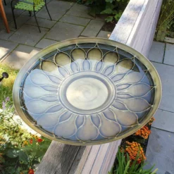 Achla African Daisy Bird Bath With Over Rail Bracket