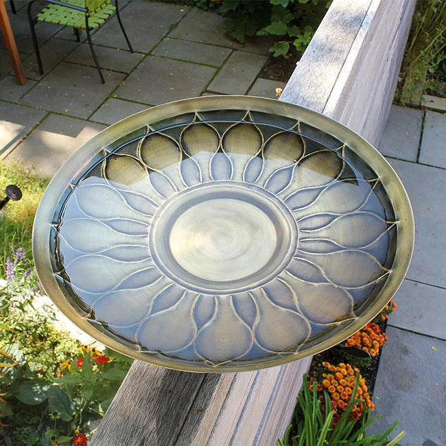 Achla African Daisy Bird Bath With Over Rail Bracket 4 Achla African Daisy Bird Bath With Over Rail Bracket