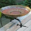 Achla Red African Daisy Bird Bath With Over Rail Bracket