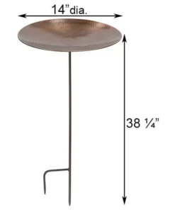Standing Bird Baths Burnt Copper Colored Metal Bird Bath And Stake By Achla Designs