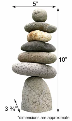 Ancient Graffiti Seven Stone Cairn, 10"H Statues