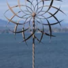 Ancient Graffiti Kinetic Pinwheel Brown 76" Spinner Lawn & Garden