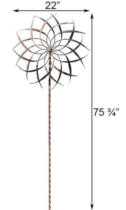 Ancient Graffiti Kinetic Pinwheel Brown 76" Spinner Lawn & Garden