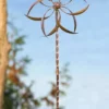 Ancient Graffiti Kinetic Copper Colored Feather 62.5" Spinner