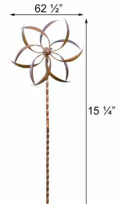 Ancient Graffiti Kinetic Copper Colored Feather 62.5" Spinner