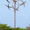 Ancient Graffiti Lawn & Garden Kinetic Dual Feather Copper Colored 74" Spinner