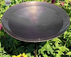 Standing Bird Baths Burnt Copper Colored Metal Bird Bath And Stake By Achla Designs