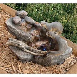 Design Toscano Curious Sea Otters Tabletop Fountain