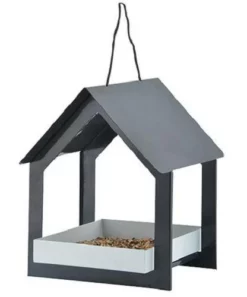 Esschert Design Hanging Fly Through Black & Gray Bird Feeder Hanging Feeders