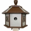 Green Meadow Houses & Feeders Polywood Recycled Plastic Gazebo Bird House, Brown And Gray Post / Pole Mounted Houses