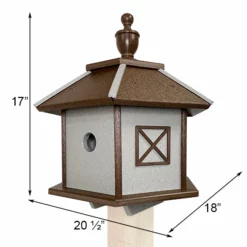 Green Meadow Houses & Feeders Polywood Recycled Plastic Gazebo Bird House, Brown And Gray Post / Pole Mounted Houses
