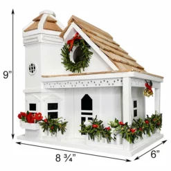 Home Bazaar Yuletide Cottage White Bird House