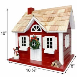 Home Bazaar Christmas Cape Red Bird House With LEDs