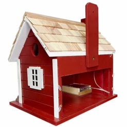 Home Bazaar Christmas Cape Red Bird House With LEDs