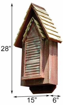 Heartwood Victorian Bat House, Red, 100 Bats