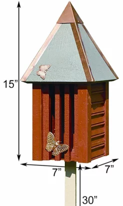 Heartwood Flutterbye Butterfly House & Pole, Redwood Butterflies