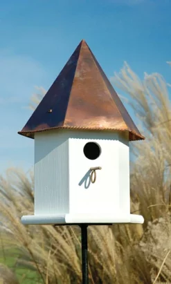 Heartwood Copper Songbird Deluxe Bird House, Brown Roof
