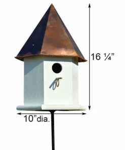 Heartwood Copper Songbird Deluxe Bird House, Brown Roof