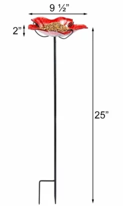 Nestera Summer Burst Glass Bird Baths With Stakes, Pack Of 2 Standing Bird Baths