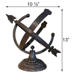 Rome Industries Armillary Brown Aluminum 10" Sundial With Sunbursts