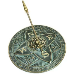 Rome Industries Rosette Brass Verdigris 10.5" Sundial Lawn & Garden