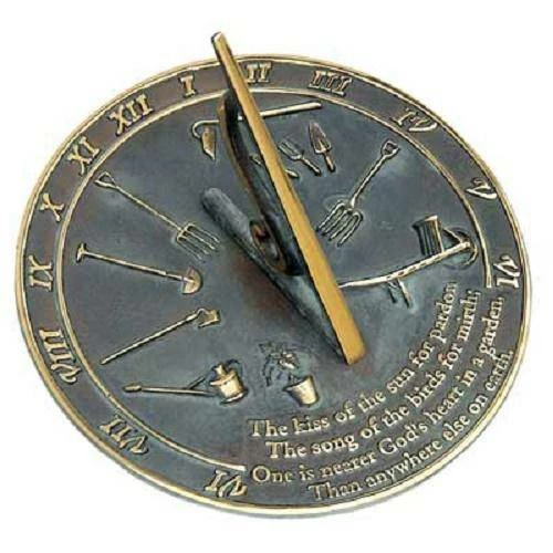 Rome Industries Kiss Of The Sun Brass Verdigris 9.875" Sundial 3 Rome Industries Kiss Of The Sun Brass Verdigris 9.875" Sundial