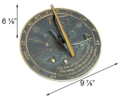 Rome Industries Kiss Of The Sun Brass Verdigris 9.875" Sundial