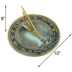 Rome Industries Grow Old With Me Brass Verdigris 10" Sundial