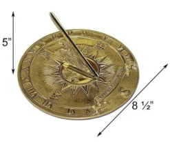 Rome Industries Nautical Polished Brass 8.5" Sundial Lawn & Garden