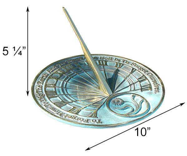 Rome Industries Gardeners Reflection Brass Verdigris 10" Sundial Lawn & Garden 4 Rome Industries Gardeners Reflection Brass Verdigris 10" Sundial Lawn & Garden