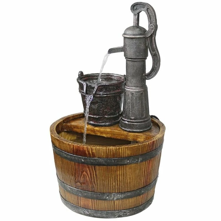 Design Toscano Lawn & Garden Cistern Well Pump Barrel Garden Fountain 4 Design Toscano Lawn & Garden Cistern Well Pump Barrel Garden Fountain