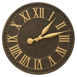 Whitehall Products Geneva Aged Bronze 16" Aluminum Wall Clock Lawn & Garden