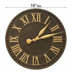 Whitehall Products Geneva Aged Bronze 16" Aluminum Wall Clock Lawn & Garden