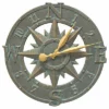 Whitehall Products Lawn & Garden Compass Rose Bronze Verdigris 16" Clock
