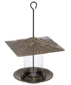 Whitehall Products Pinecone French Bronze Colored Tube Bird Feeder Hanging Feeders