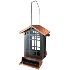 Woodlink Audubon Copper Colored Top Chateau Squirrel Resistant Bird Feeder Hanging Feeders