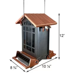 Woodlink Audubon Copper Colored Top Chateau Squirrel Resistant Bird Feeder Hanging Feeders