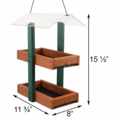 Woodlink Audubon Going Green Double Platform Green & Brown Bird Feeder Hanging Feeders