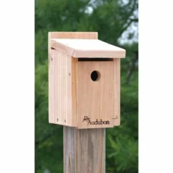 Woodlink Post / Pole Mounted Houses Audubon Wren And Chickadee House