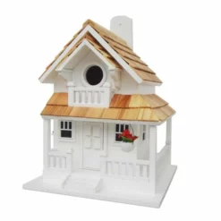 Home Bazaar Backyard Cottage White Bird House Decorative Houses