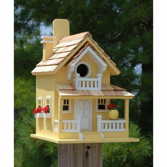 Home Bazaar Decorative Houses Backyard Cottage Yellow Bird House 3 Home Bazaar Decorative Houses Backyard Cottage Yellow Bird House