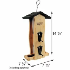 Nature's Way Hanging Feeders Bamboo Vertical Wave Hopper Bird Feeder