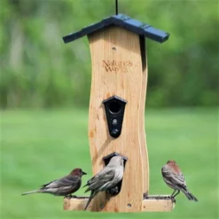 Nature's Way Hanging Feeders Bamboo Vertical Wave Hopper Bird Feeder