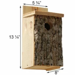 Uncle Dunkel Bark Clad Bluebird House Post / Pole Mounted Houses