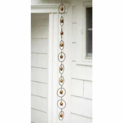 Ancient Graffiti Lawn & Garden Bell Rain Chain, Copper