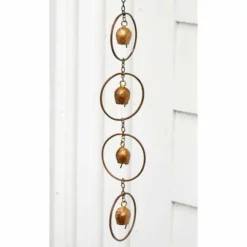 Ancient Graffiti Lawn & Garden Bell Rain Chain, Copper