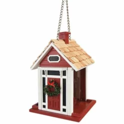 Home Bazaar Bellport Cottage Holiday Red Bird Feeder