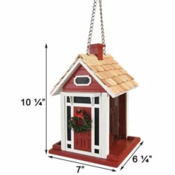 Home Bazaar Bellport Cottage Holiday Red Bird Feeder